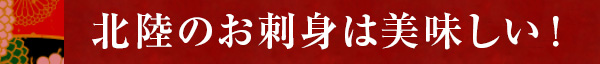 北陸のお刺身は美味しい！