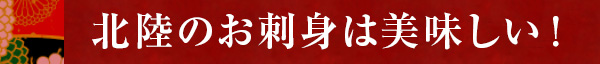 北陸のお刺身は美味しい！